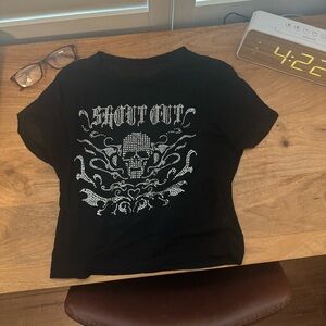 cropped mesh bling y2k top